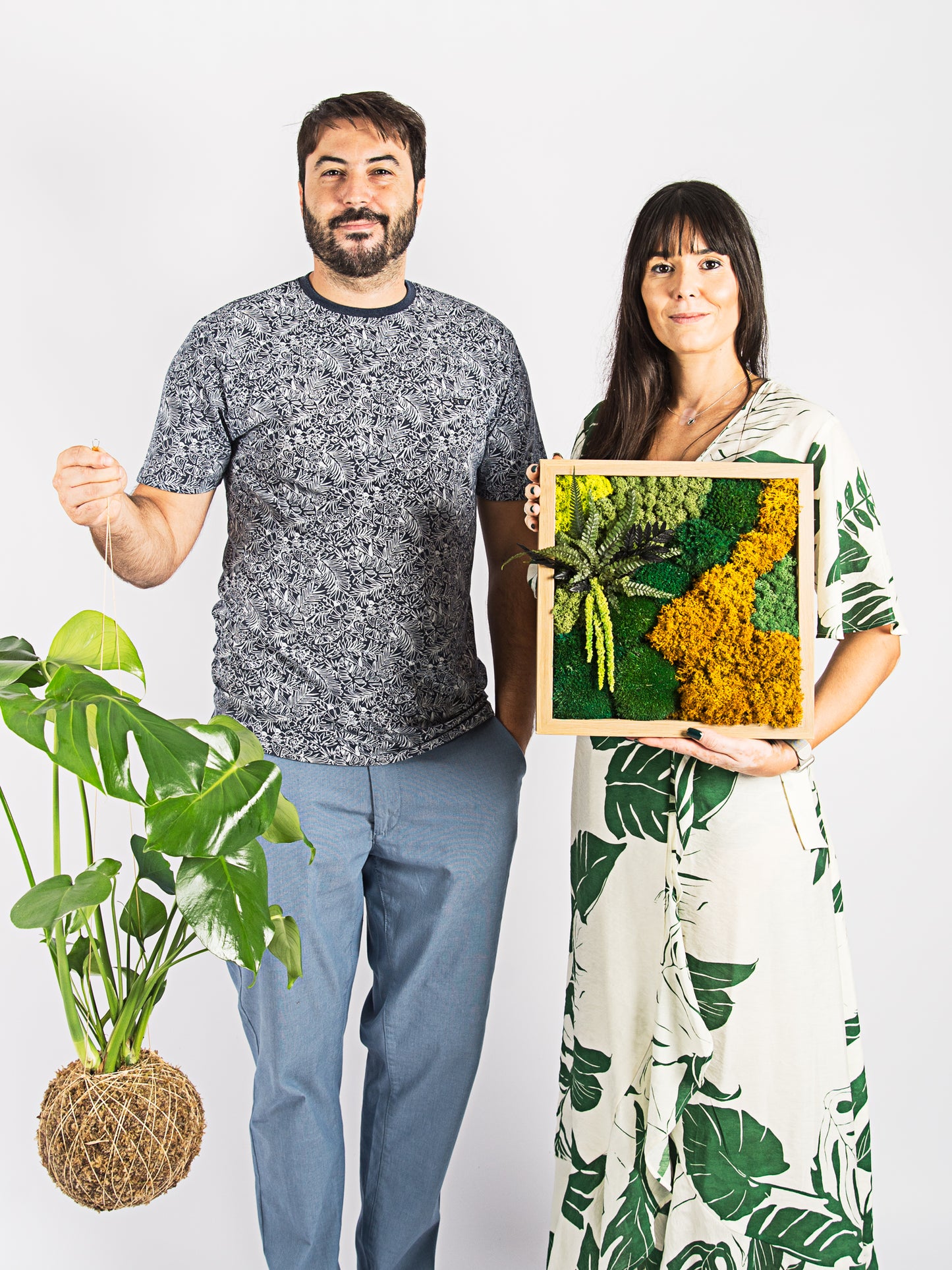 Quadros vivos com musgo / painéis e revestimentos com musgo