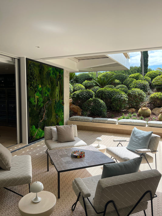 Moldura com musgo e plantas preservadas 2.55x2.19m | Cliente Particular Algarve