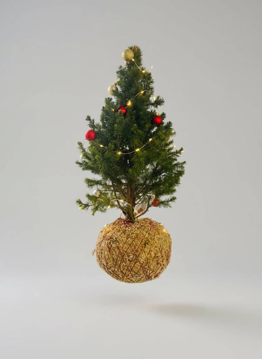 Pinheiro de Natal Kokedama