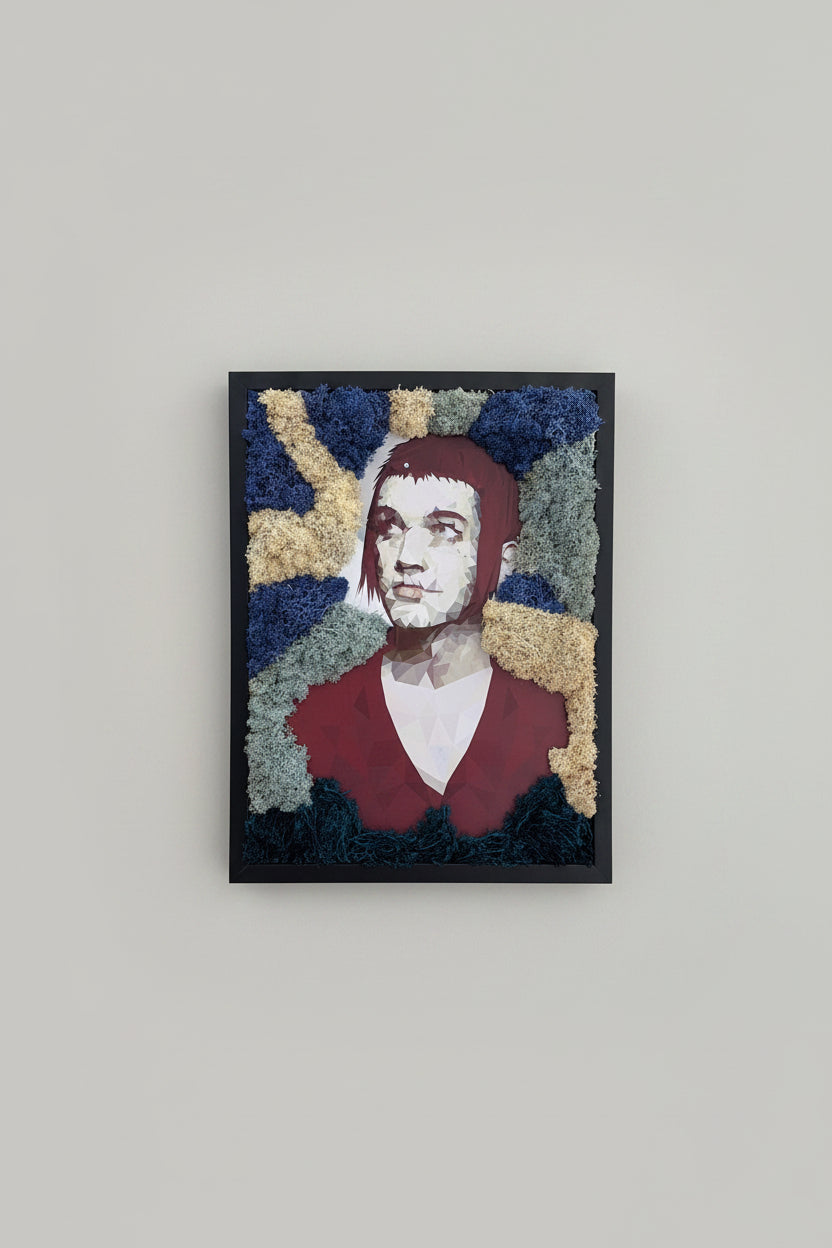 ilustracao Brian Molko com musgo