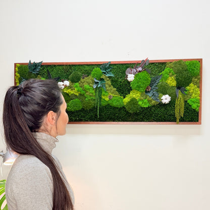 quadro musgo e plantas preservadas